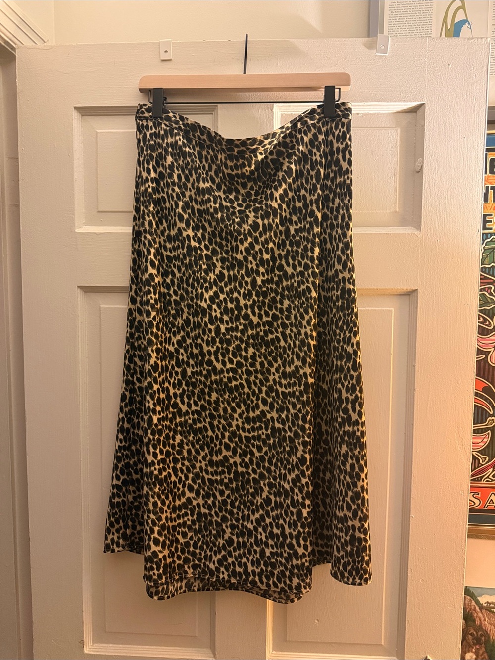 J. Crew Leopard Print A-Line Skirt in Black and Tan